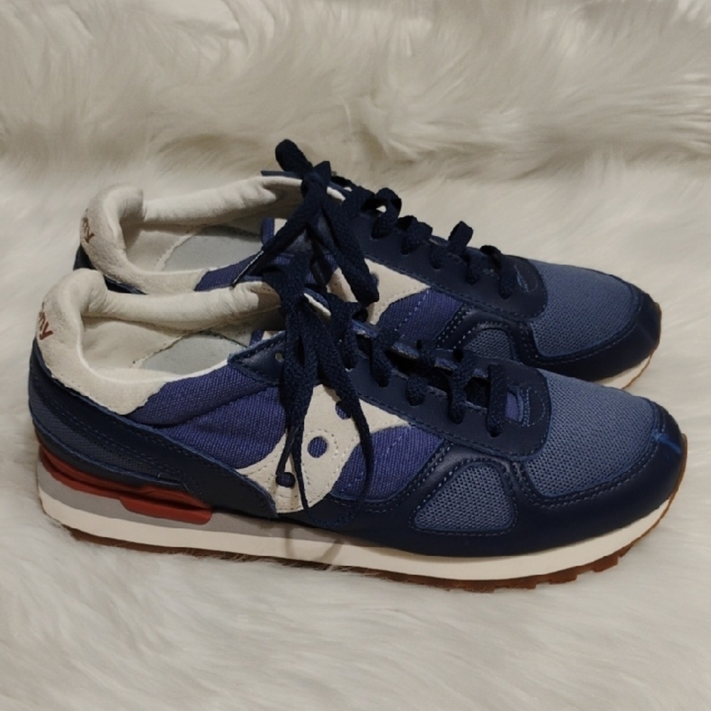 SALE! Saucony Shadow Men's Blue/White Sneakers Sz.8 Hardly Worn #204 CRATE - Picture 6 of 16